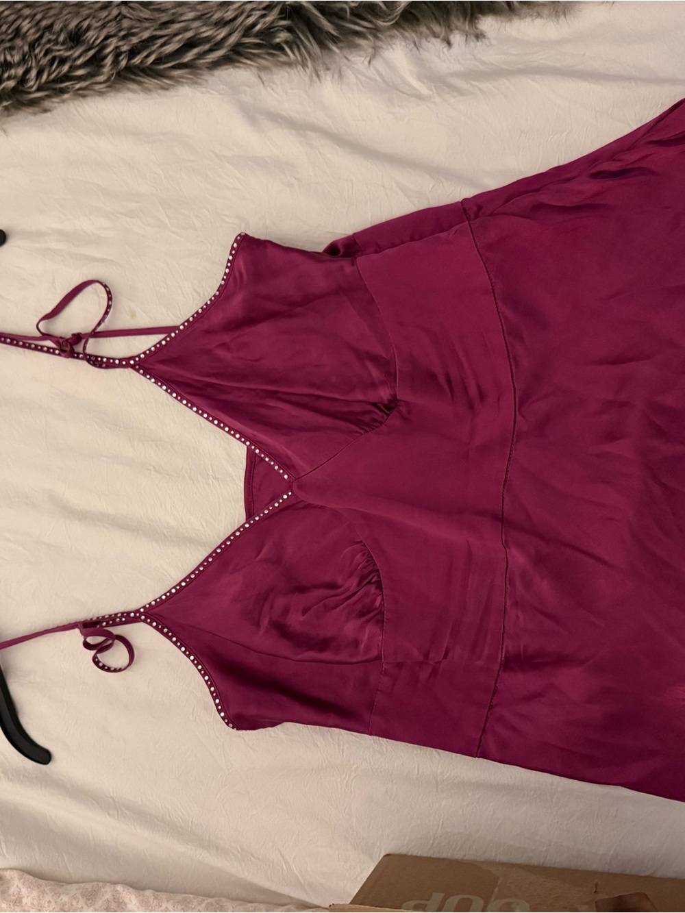 Women's Fuchsia Satin cami